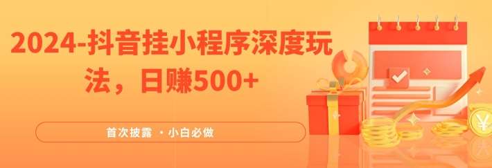 2024全网首次披露，抖音挂小程序深度玩法，日赚500+，简单、稳定，带渠道收入，小白必做【揭秘】插图零零网创资源网