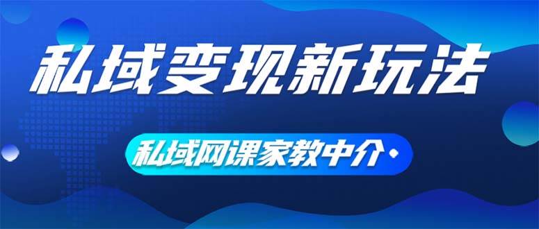 （12089期）私域变现新玩法，网课家教中介，只做渠道和流量，让大学生给你打工、0…插图零零网创资源网