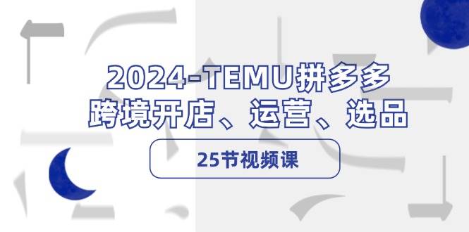 （12106期）2024-TEMU拼多多·跨境开店、运营、选品（25节视频课）插图零零网创资源网