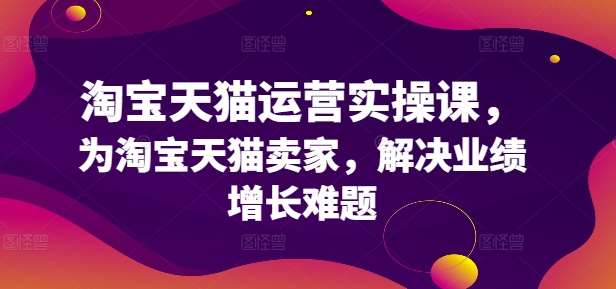 淘宝天猫运营实操课，为淘宝天猫卖家，解决业绩增长难题插图零零网创资源网