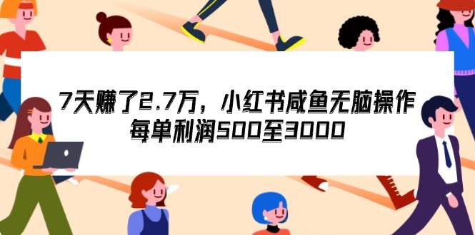 （12192期）7天收了2.7万，小红书咸鱼无脑操作，每单利润500至3000插图零零网创资源网