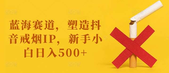 蓝海赛道，塑造抖音戒烟IP，新手小白日入500+【揭秘】插图零零网创资源网-最新赚钱项目