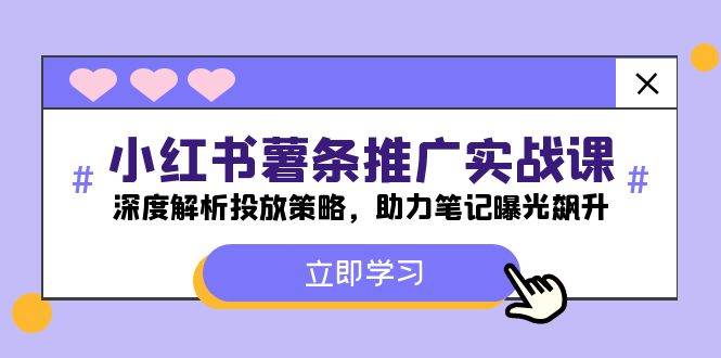 （12289期）小红书-薯 条 推 广 实战课：深度解析投放策略，助力笔记曝光飙升插图零零网创资源网