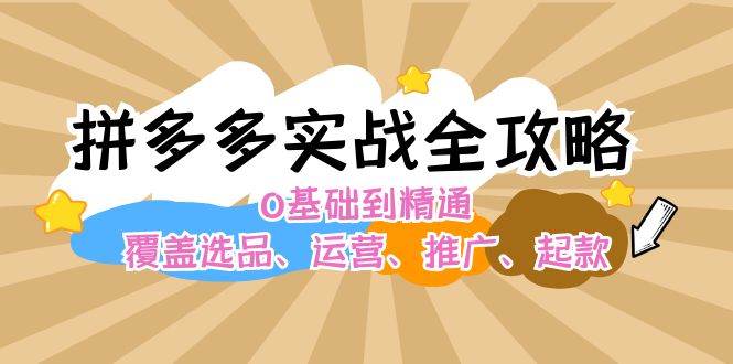 （12292期）拼多多实战全攻略：0基础到精通，覆盖选品、运营、推广、起款插图零零网创资源网