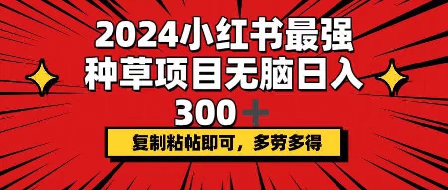 （12336期）2024小红书最强种草项目，无脑日入300+，复制粘帖即可，多劳多得插图零零网创资源网