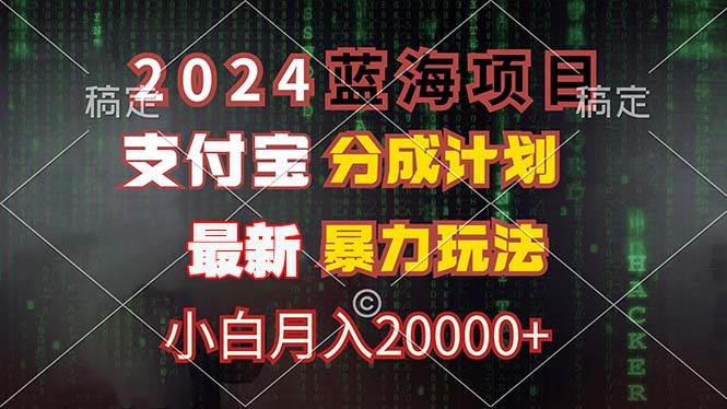 （12339期）2024蓝海项目，支付宝分成计划，暴力玩法，刷爆播放量，小白月入20000+插图零零网创资源网