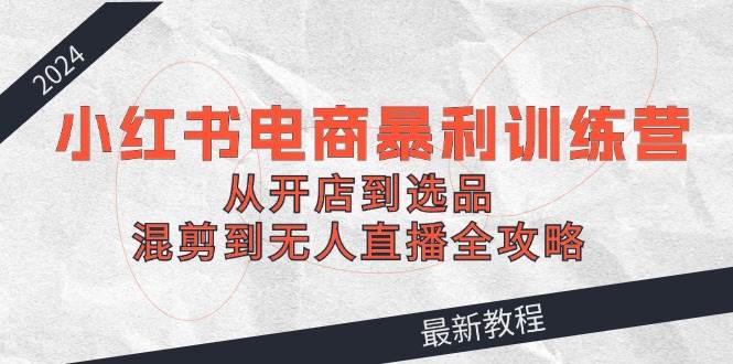 （12361期）2024小红书电商暴利训练营：从开店到选品，混剪到无人直播全攻略插图零零网创资源网