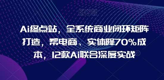 Ai终点站，全系统商业闭环矩阵打造，帮电商、实体降70%成本，12款Ai联合深度实战【0906更新】插图零零网创资源网-最新赚钱项目