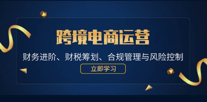 （12592期）跨境电商运营：财务进阶、财税筹划、合规管理与风险控制插图零零网创资源网