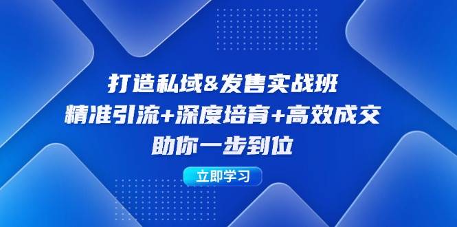 （12642期）打造私域&发售实操班：精准引流+深度培育+高效成交，助你一步到位插图零零网创资源网