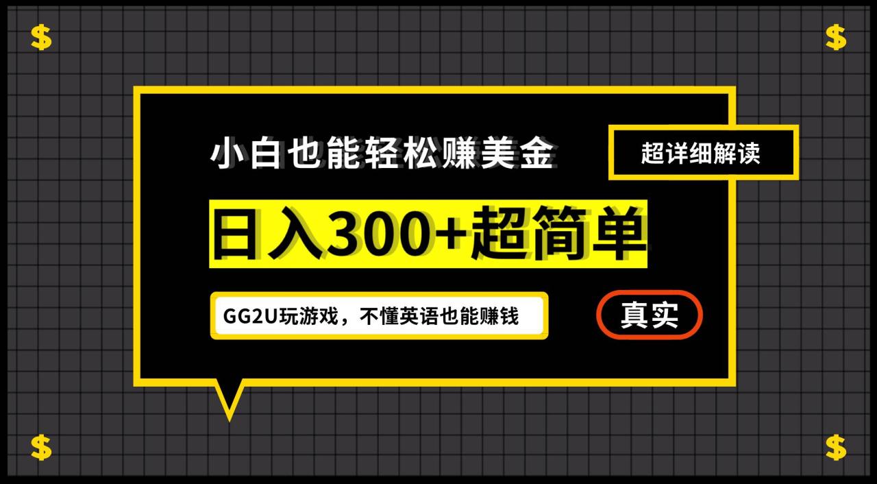 （12672期）小白不懂英语也能赚美金，日入300+超简单，详细教程解读插图零零网创资源网