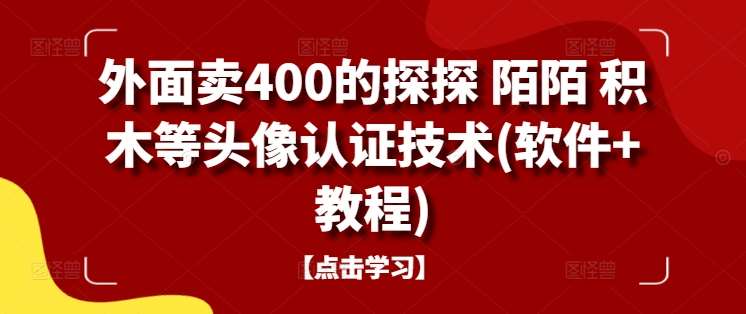 外面卖400的探探 陌陌 积木等头像认证技术(软件+教程)插图零零网创资源网