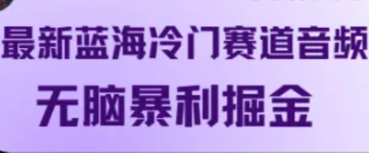 最新蓝海冷门赛道音频，无脑暴利掘金插图零零网创资源网