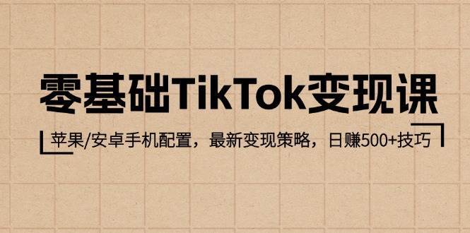 （12723期）零基础TikTok变现课：苹果/安卓手机配置，最新变现策略，日赚500+技巧插图零零网创资源网