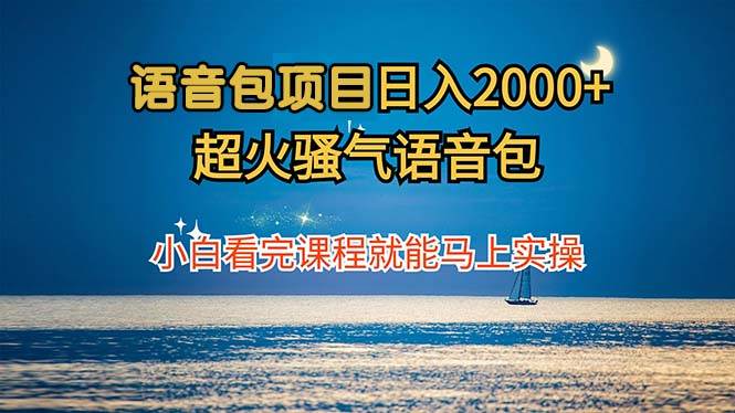 （12734期）语音包项目 日入2000+ 超火骚气语音包小白看完课程就能马上实操插图零零网创资源网