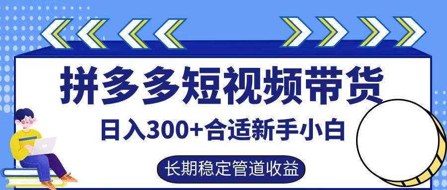 拼多多短视频带货日入300+，实操账户展示看就能学会插图零零网创资源网