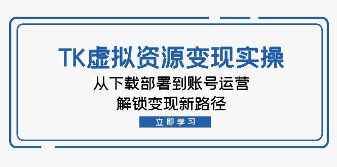 （12770期）TK虚拟资料变现实操：从下载部署到账号运营，解锁变现新路径插图零零网创资源网