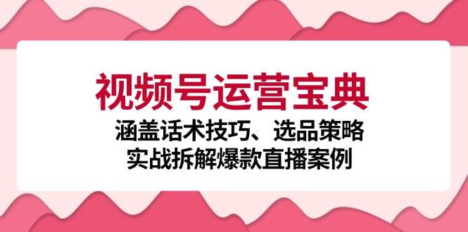 （12808期）视频号运营宝典：涵盖话术技巧、选品策略、实战拆解爆款直播案例插图零零网创资源网