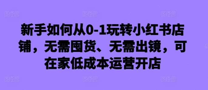 新手如何从0-1玩转小红书店铺，无需囤货、无需出镜，可在家低成本运营开店插图零零网创资源网