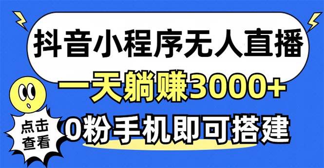 （12988期）抖音小程序无人直播，一天躺赚3000+，0粉手机可搭建，不违规不限流，小…插图零零网创资源网