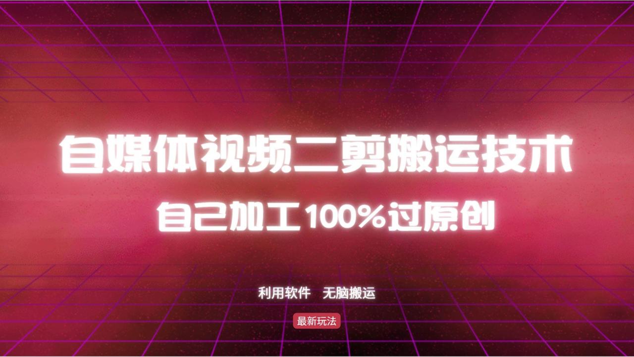 （12995期）详细教你自媒体视频二剪搬运技术，自己加工100%过原创，无脑搬运插图零零网创资源网