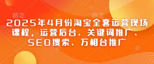 2025年4月份淘宝全套运营现场课程，运营后台、关键词推广、SEO搜索、万相台推广插图零零网创资源网-最新赚钱项目