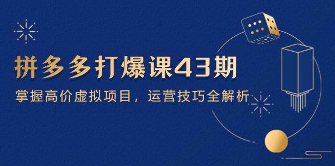 （14546期）拼多多打爆课第 43 期，掌握高价虚拟项目，运营技巧全解析（15节）插图零零网创资源网-最新赚钱项目