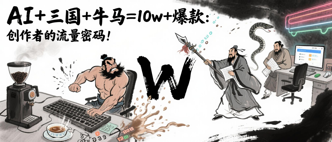 AI+三国+牛马=10w+爆款：创作者的流量密码！插图零零网创资源网-最新赚钱项目