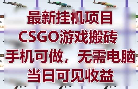 最新挂G项目，CSGO游戏搬砖，手机可做，无需电脑，当日见收益【揭秘】插图零零网创资源网-最新赚钱项目
