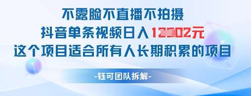 不露脸不直播不拍摄抖音单条视频日入1k+这个项目适合所有人长期积累的项目插图零零网创资源网-最新赚钱项目