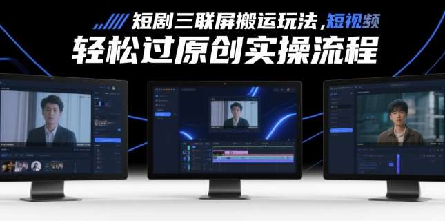 短剧三联屏搬运玩法，短剧搬运轻松过原创实操流程插图零零网创资源网-最新赚钱项目