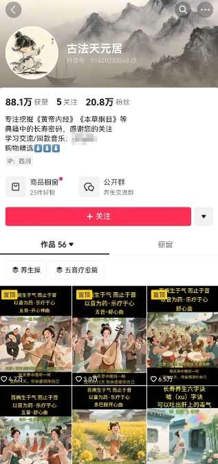 古法五音养生教程，五音疗愈的视频的制作方法，2-4小时就能学会，作者10天涨粉10W插图零零网创资源网-最新赚钱项目