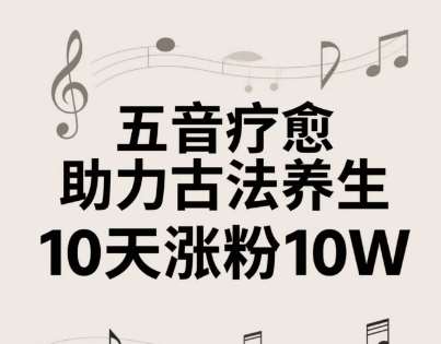 古法五音养生教程，五音疗愈的视频的制作方法，2-4小时就能学会，作者10天涨粉10W插图零零网创资源网-最新赚钱项目