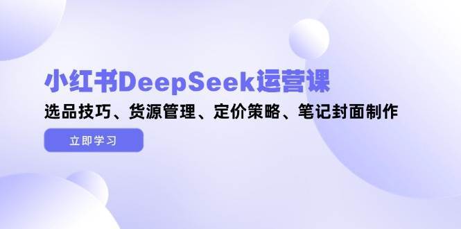 小红书DeepSeek运营课，选品技巧、货源管理、定价策略、笔记封面制作插图零零网创资源网-最新赚钱项目