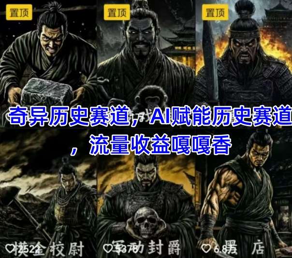 抖音奇异历史赛道，AI赋能历史赛道，流量收益嘎嘎香，狂撸伙伴计划插图零零网创资源网-最新赚钱项目