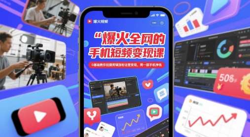 爆火全网的手机短视频变现课，0基础教你拍摄剪辑涨粉运营变现，用一部手机挣钱插图零零网创资源网-最新赚钱项目
