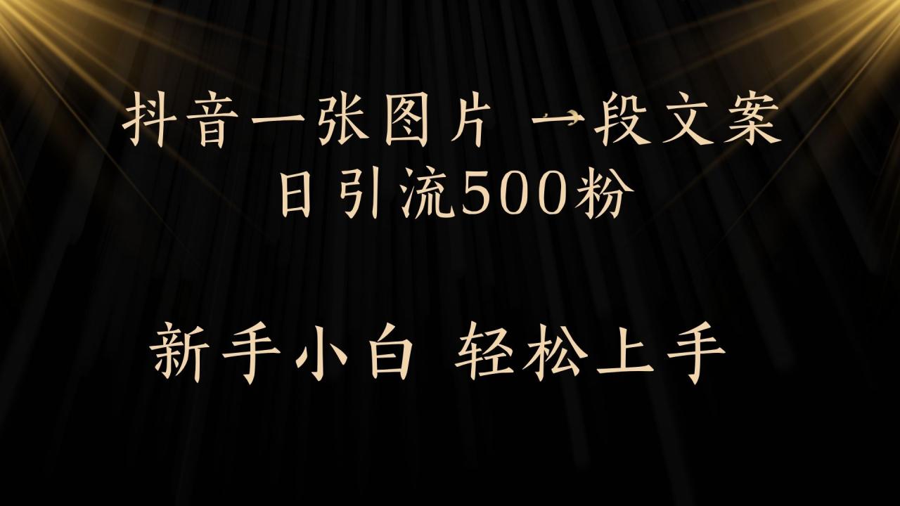每天2分钟，抖音一张图片 一段文案日引流500粉插图零零网创资源网-最新赚钱项目