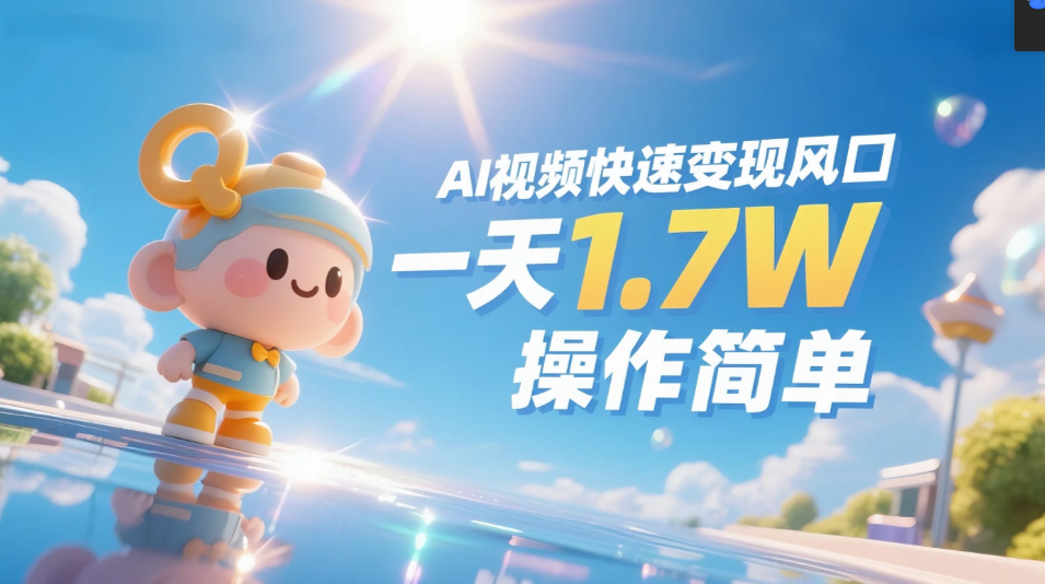《Ai视频变现风口，一天1.7W，收入无上限，操作简单》插图零零网创资源网-最新赚钱项目