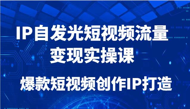 IP自发光短视频流量变现实操课，爆款短视频创作IP打造插图零零网创资源网-最新赚钱项目