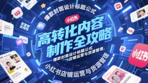 高转化内容制作全攻略，爆款封面设计标题公式，小红书店铺运营与货源管理插图零零网创资源网-最新赚钱项目
