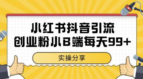 小红书抖音创业粉，小B端粉自热，日引99+的一个玩法【揭秘】插图零零网创资源网-最新赚钱项目