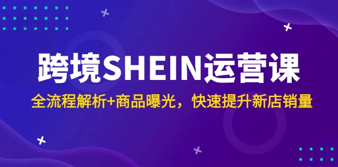 （14832期）跨境SHEIN运营课，全流程解析+商品曝光，快速提升新店销量插图零零网创资源网-最新赚钱项目