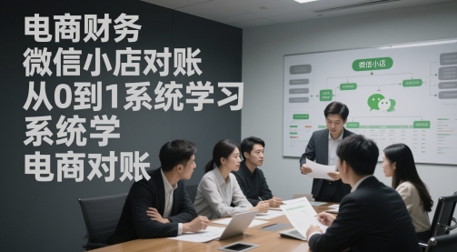 电商财务微信小店对账，从0到1系统学习电商对账插图零零网创资源网-最新赚钱项目