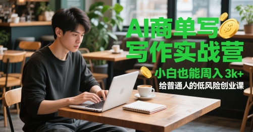 AI商单写作实战营，小白也能周入3k+，给普通人的低风险创业课插图零零网创资源网-最新赚钱项目
