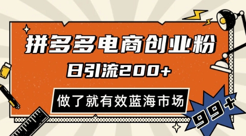 拼多多引流电商创业粉，日引200+，可矩阵放大，做了就有效【揭秘】插图零零网创资源网-最新赚钱项目