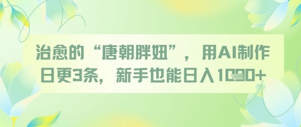 治愈的“唐朝胖妞”，用AI制作日更3条，新手也能日入多张插图零零网创资源网-最新赚钱项目