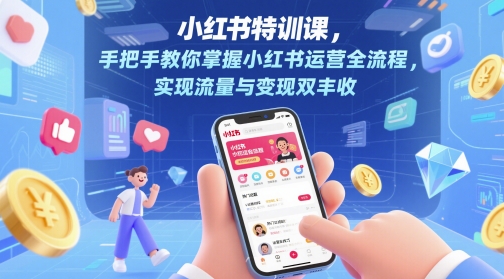 小红书特训课，手把手教你掌握小红书运营全流程，实现流量与变现双丰收插图零零网创资源网-最新赚钱项目