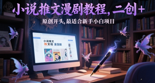 小说推文漫剧教程，二创+原创开头，最适合新手小白项目插图零零网创资源网-最新赚钱项目