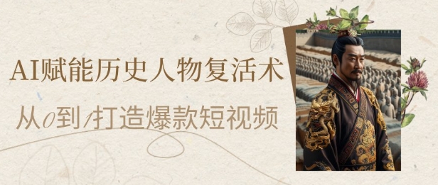 AI赋能历史人物复活术：从0到1打造爆款短视频，7天涨粉10W，小白也能月入过1W插图零零网创资源网-最新赚钱项目
