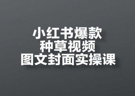 小红书爆款种草视频图文封面实操课，​开店、选品、引流、变现全流程插图零零网创资源网-最新赚钱项目